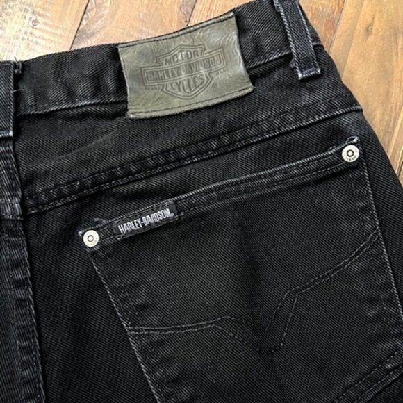 Vintage Harley Davidson Black Jeans Traditional Fit Y2K Biker Men's 34/30 - Picture 5 of 8